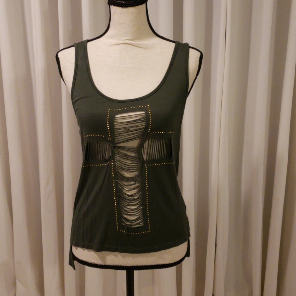 Green Cross Tank Top
